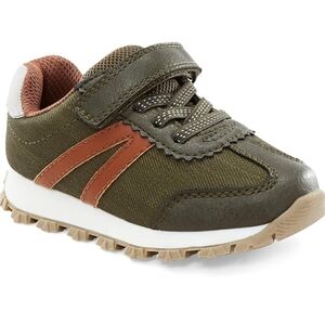 Toddler Olive and Brown Sneakers. Size 9c